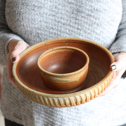 SECONDS SALE | Handmade Pottery | Large Chip n' Dip Bowl image 3