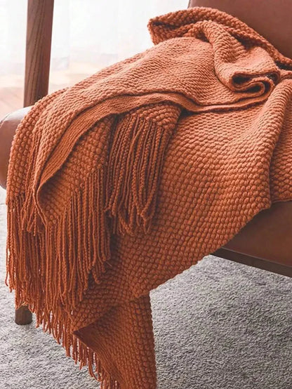 Textured Knit Throw Blanket