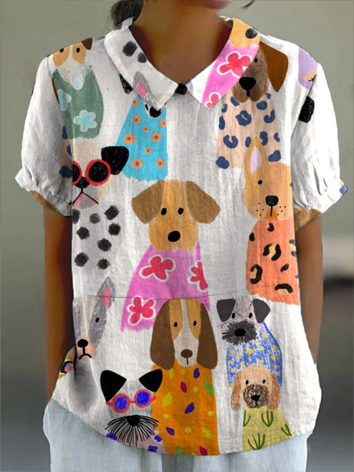 Tilly | Dog Print Shirt