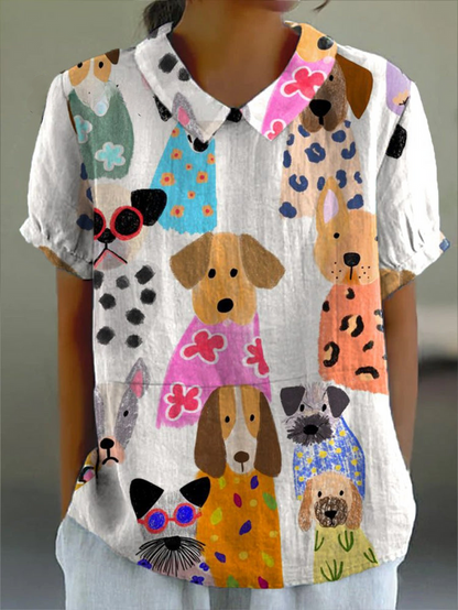 Tilly | Dog Print Shirt