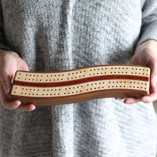 Wavy Cribbage Board | Walnut image 0