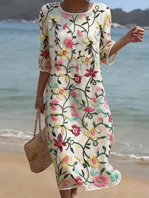 Women's Casual Dress with Floral Print.