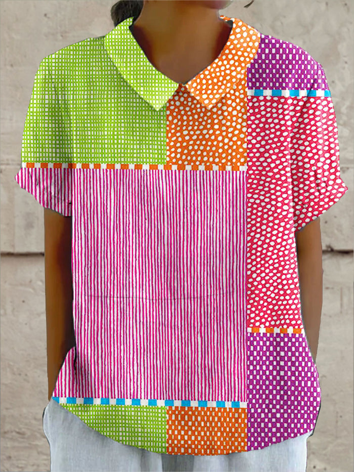Zoe | Colorful Patches Shirt